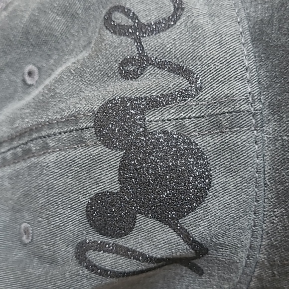 OTTO Snap Back Mickey Head "LOVE" Glitter Mesh Low Profile Hat Women's OS - Picture 3 of 8